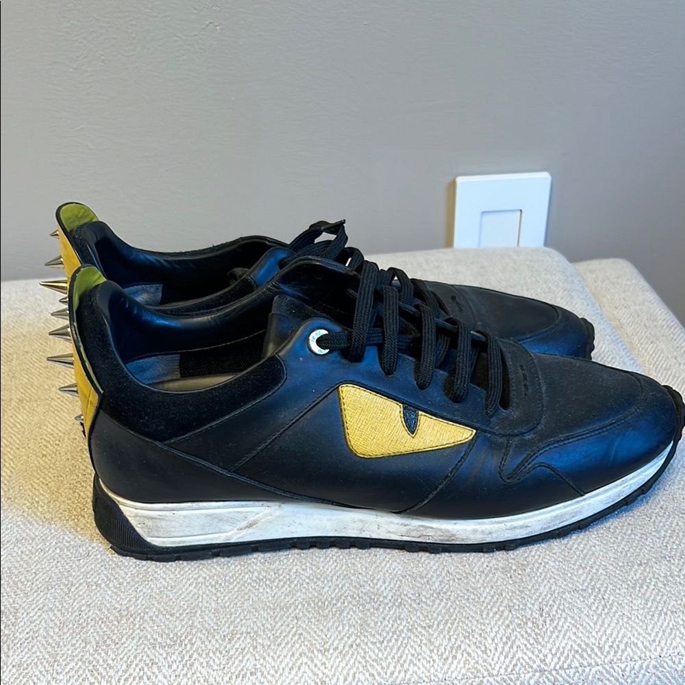 Fendi Black and Gold Sneakers Sleek Designer Style